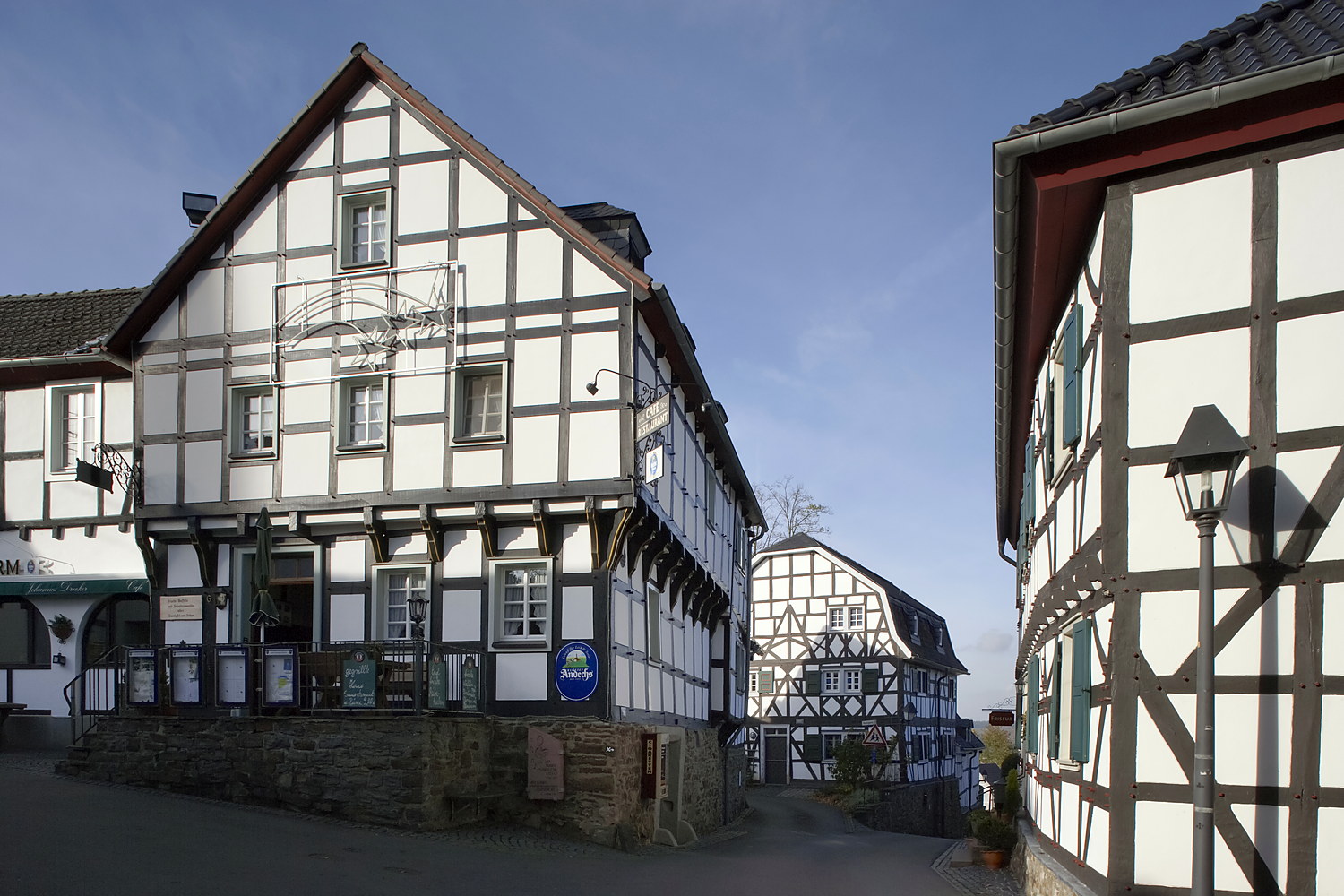 Fachwerkhäuser im Ortskern von Stadt Blankenberg